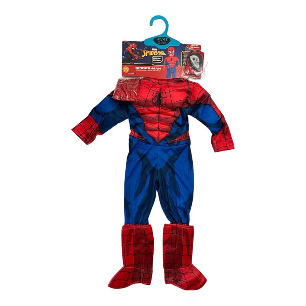 Spiderman Boy's Deluxe 3D Halloween Premium Styled Costume - Spiderman
